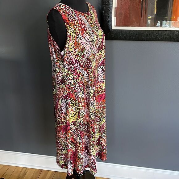 Nine West multicolor abstract print stretch tank midi. Size 12. - Picture 3 of 6